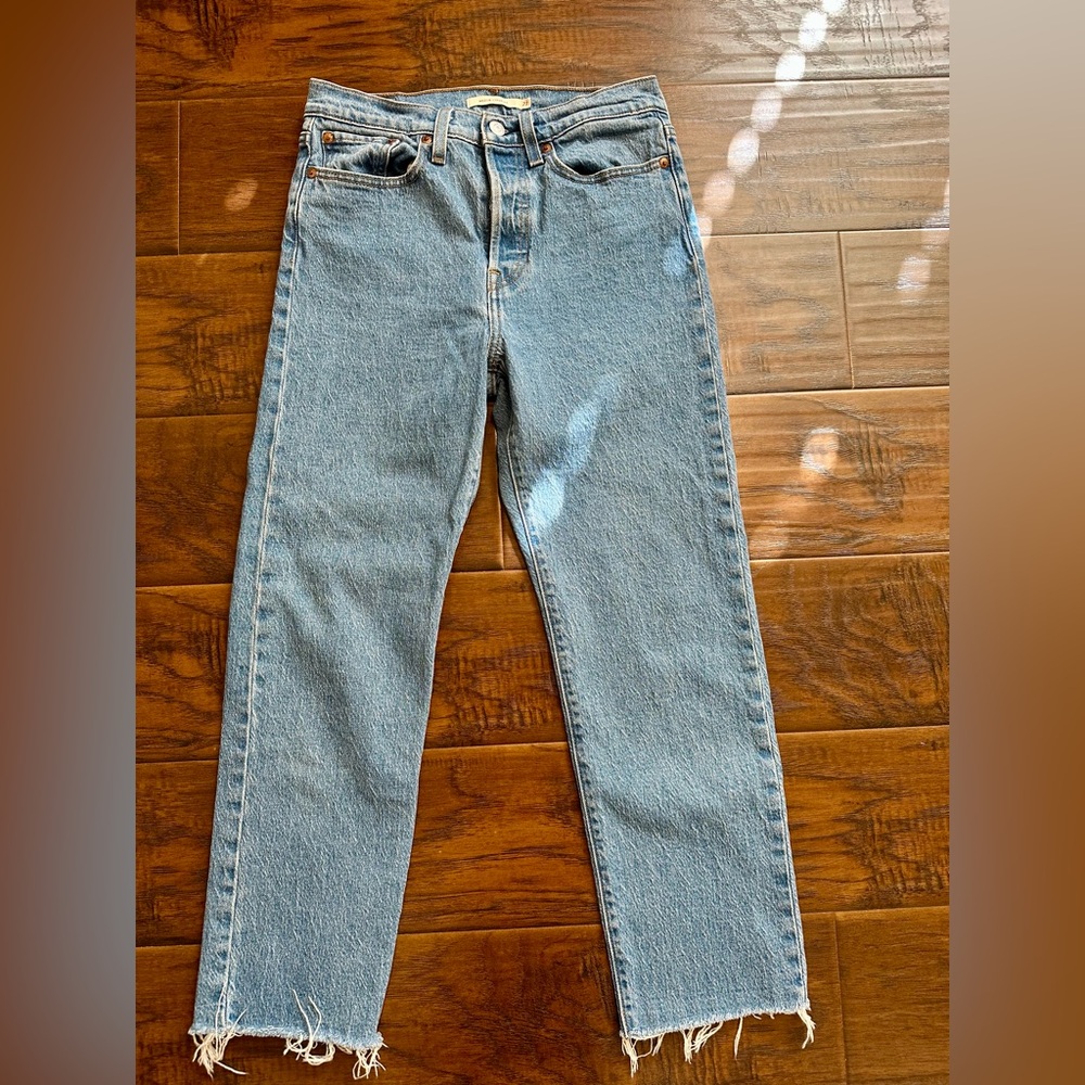 Levi's Wedgie Straight Blue Jeans - Picture 4 of 9